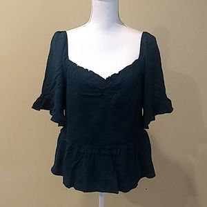 Dark green rayon blouse, XL, new